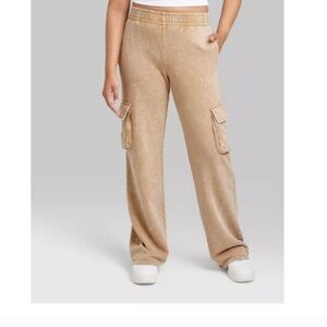 Wild Fable High-Rise Wide Leg Fleece Cargo Pants
